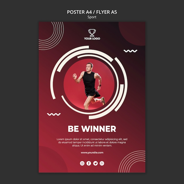 PSD poster template for sport and fitness