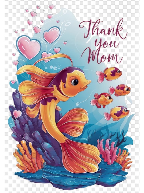 PSD a poster for thank you with a fish and the words thank you for thank you