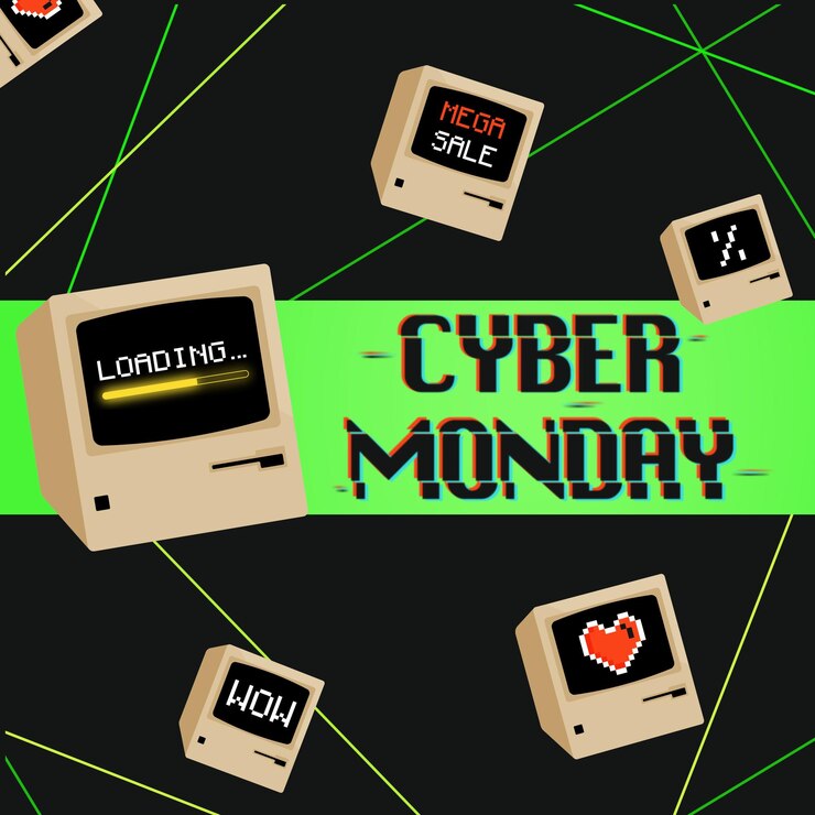 PSD a poster that says cyber monday on it