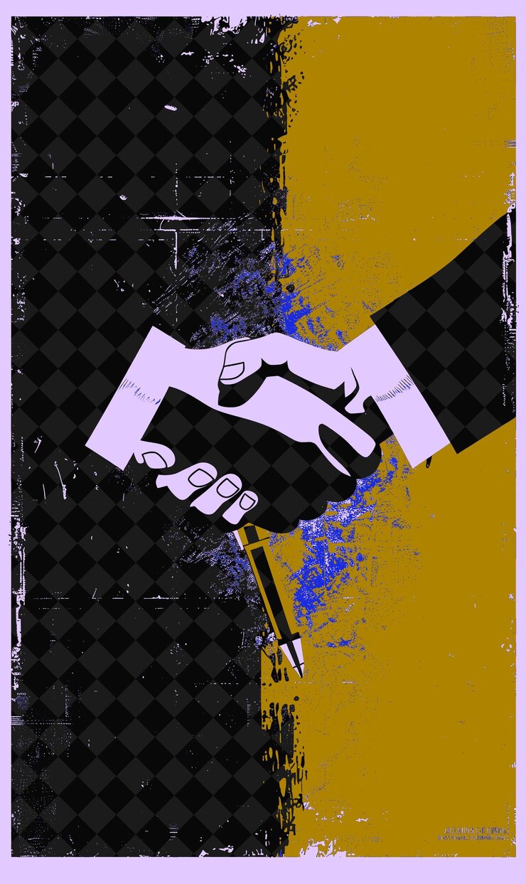 PSD a poster that says quot handshake quot and the word quot on it