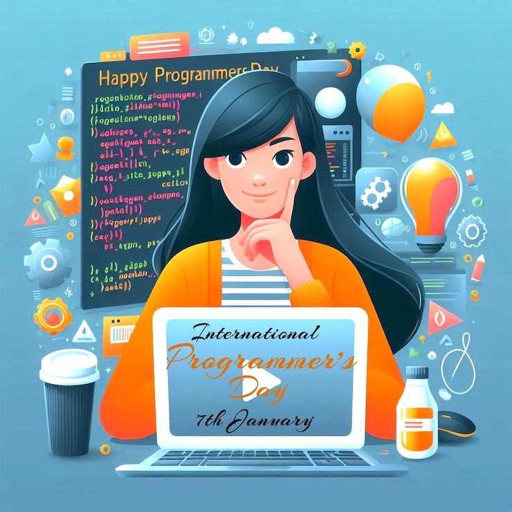 PSD a poster that says international programmers day