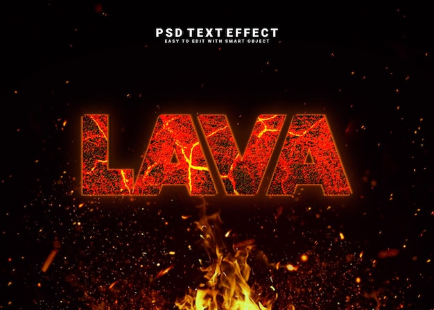 A poster that says lava on it with fire and the words lava on it.