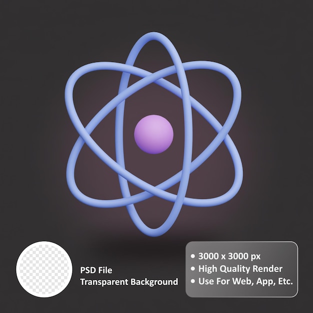 A poster that says psd file with a atom inside it.