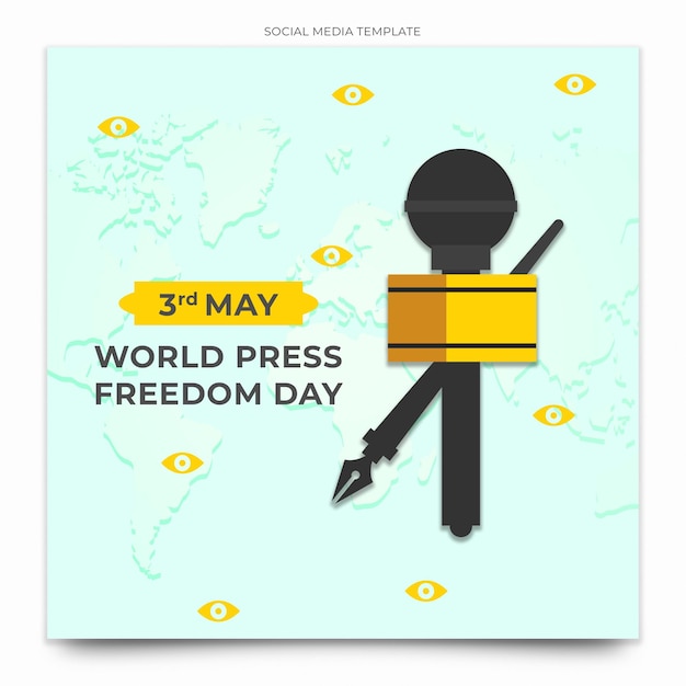 PSD a poster that says world press freedom day.