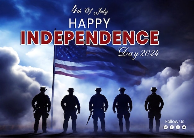 A poster for the usa independence day celebration banner with social post