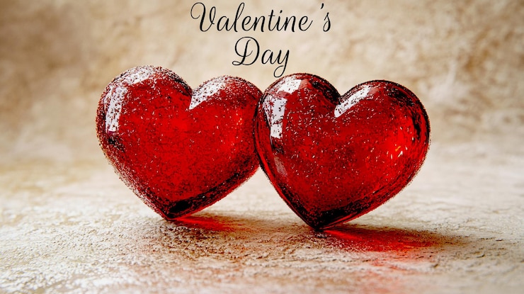 PSD a poster for valentine  s day with a red heart on it
