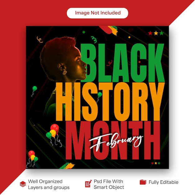 PSD poster van de black history month