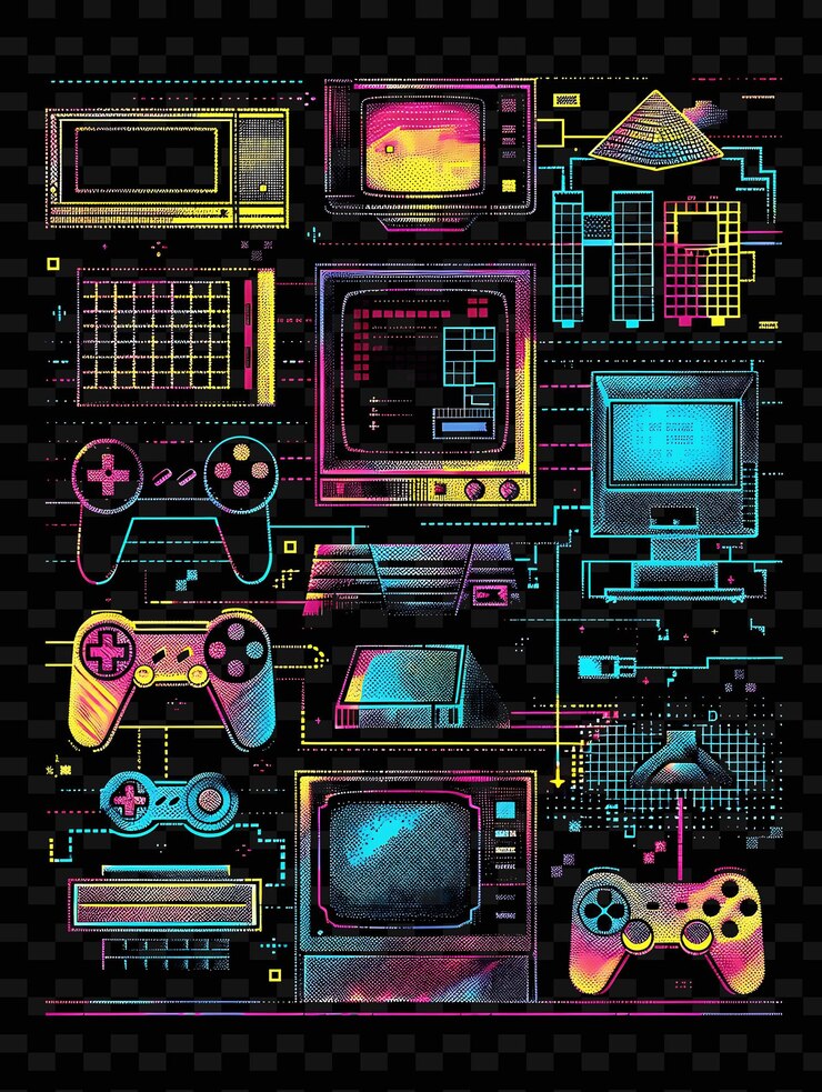 PSD a poster of video game and the words quot game quot on it