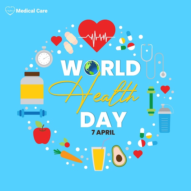 Poster voor de Internationale Dag van de Gezondheid