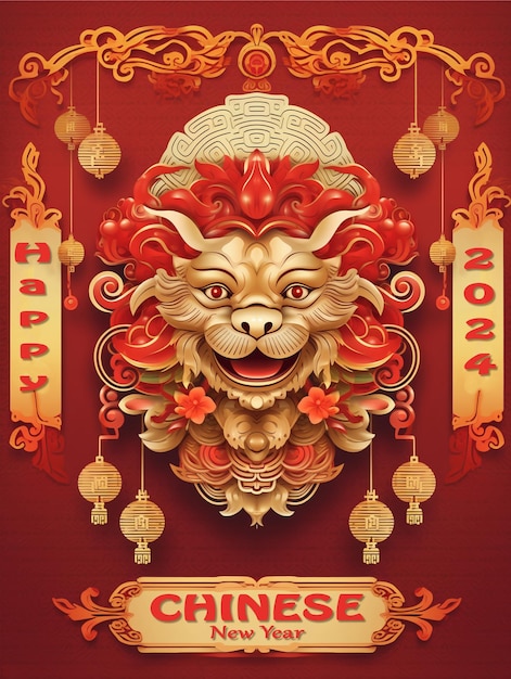 PSD poster voor de viering van het chinees nieuwjaar