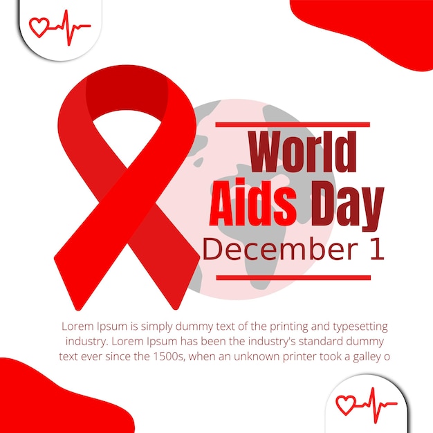 poster voor wereld aids dag met een rood lint