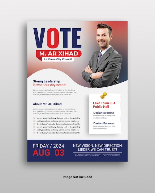a poster for vote at the event