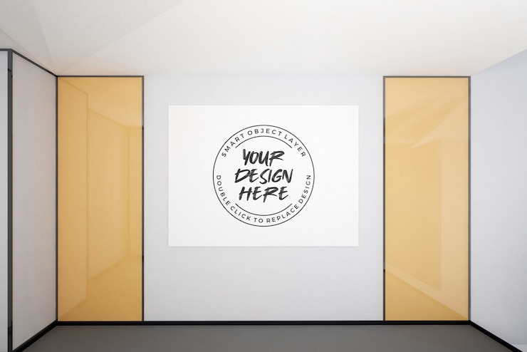 PSD poster on wall mockup