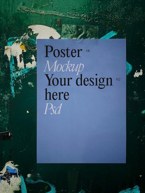 PSD poster on a wall mockup