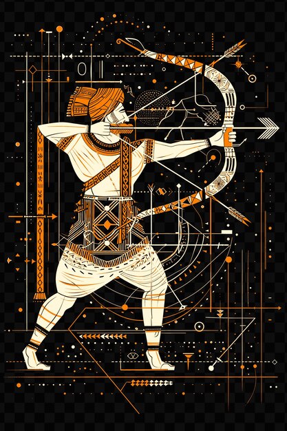 A poster for a warrior with a arrow pointing to the right