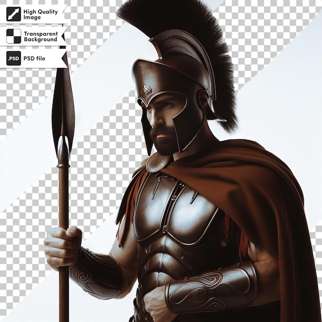 PSD a poster of a warrior with a sword and shield