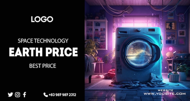 A poster for a washing machine that says'the future of washing '