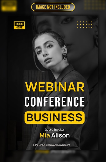 A poster for webinar conference business.