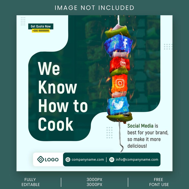 PSD a poster for a website that says we know how to cook.