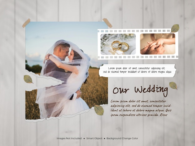 a poster for a wedding ceremony photo frame