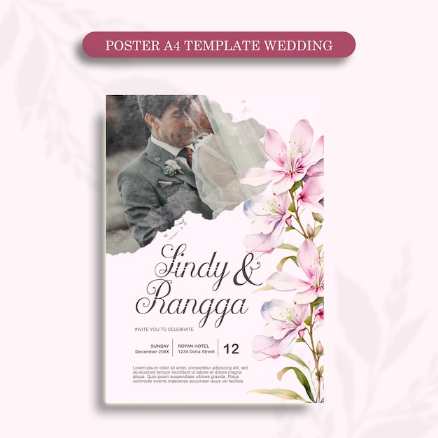 a poster for a wedding ceremony that says a wedding