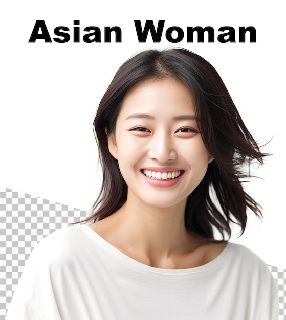 아시아 여성이 있는 포스터와 상단에 아시아 여성이라는 단어가 있습니다.