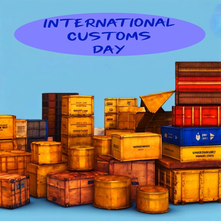 PSD a poster with a blue background with a blue background with a blue sign saying international international gifts