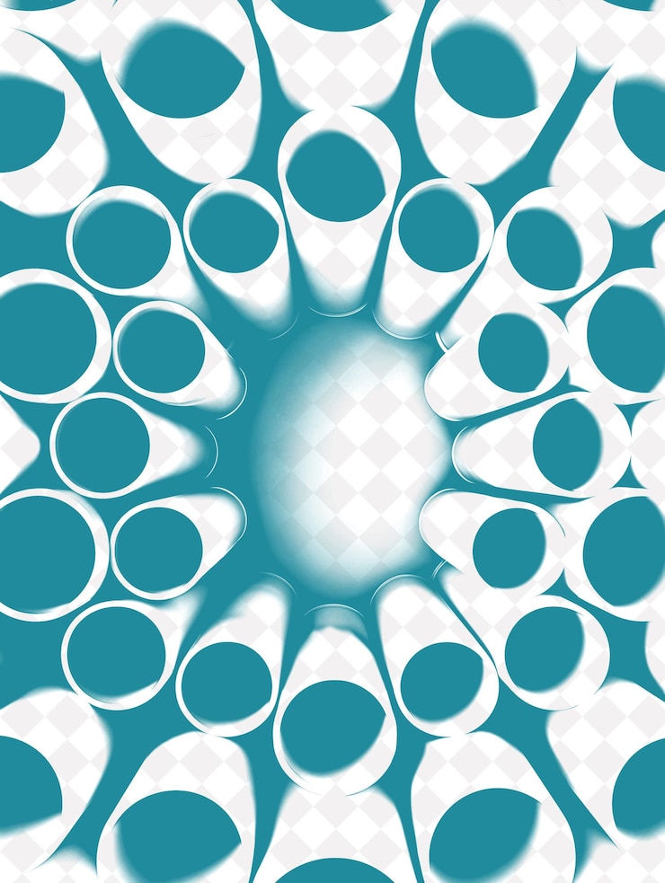 PSD a poster with a blue and white circle with a white design in the middle