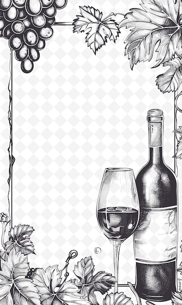 Un poster con una bottiglia di vino e una bottiglie di vino