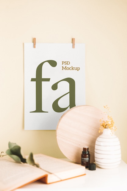 poster with clips mockup