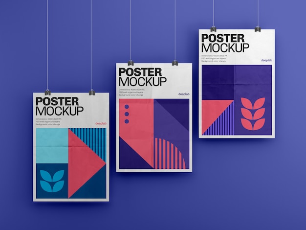 PSD poster with editable background premium mockup