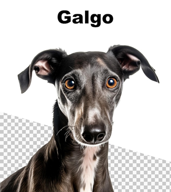 PSD un poster con un cane galgo e la parola galgo in alto