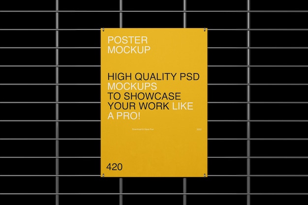 PSD poster con mockup griglia