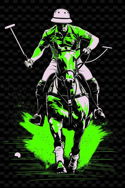 PSD un poster con un uomo su un cavallo e una spada