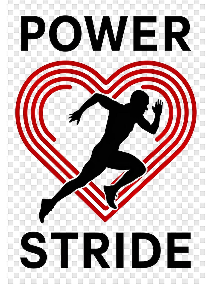PSD a poster with a man jumping in front of a heart that says power on it