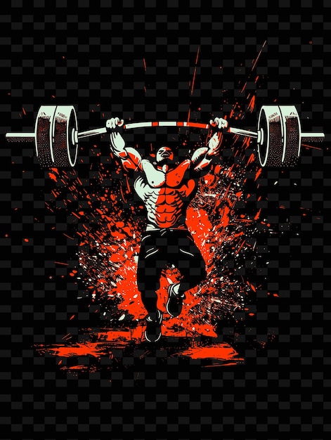 A poster with a man lifting a barbell with the words  body lift  on it