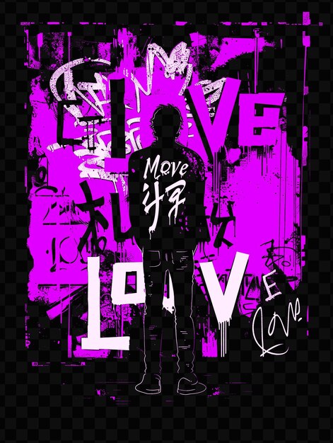 PSD a poster with a man and the words love move on it