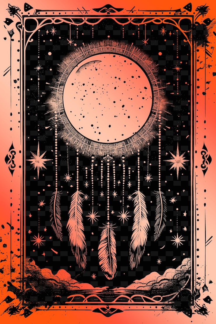 PSD a poster with a moon and stars in the sky
