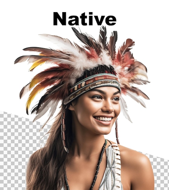 A poster with a native woman smiling and the word native on the top