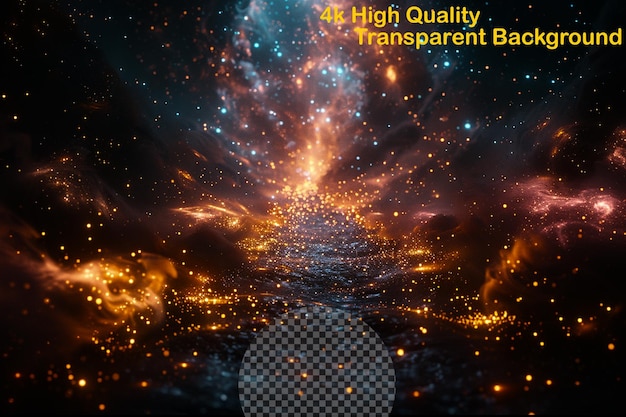 a poster with a picture of a disco ball and a star filled background