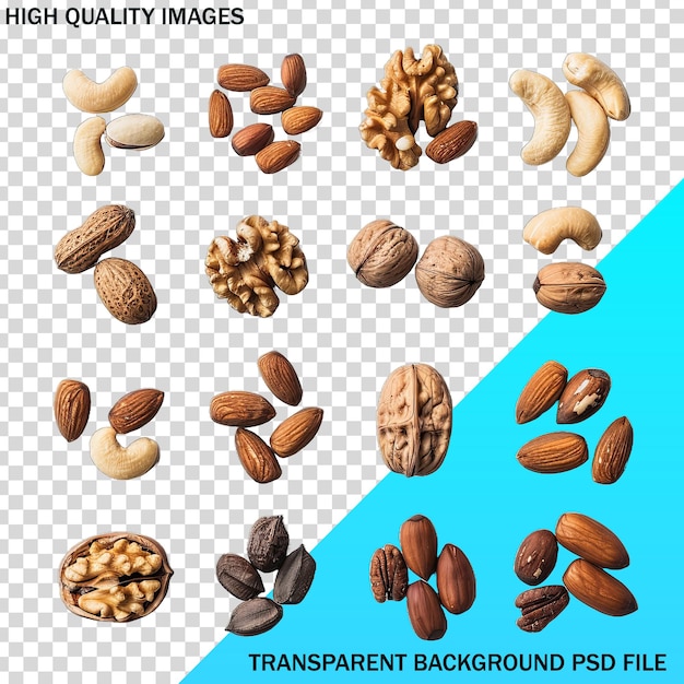 a poster with a picture of nuts and a blue background with a blue background