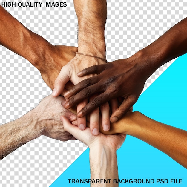 PSD a poster with a picture of people holding hands