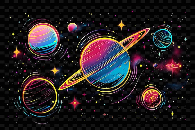 PSD a poster with planets and stars