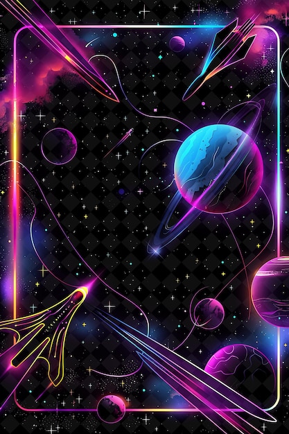 A poster with planets and stars