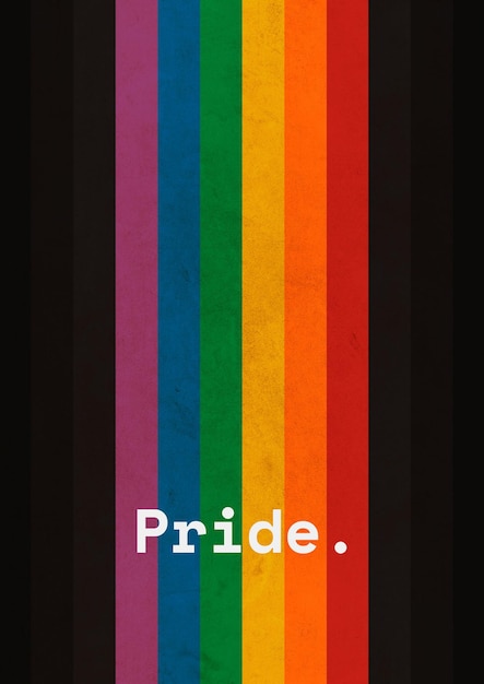 PSD a poster with rainbow and pride concept