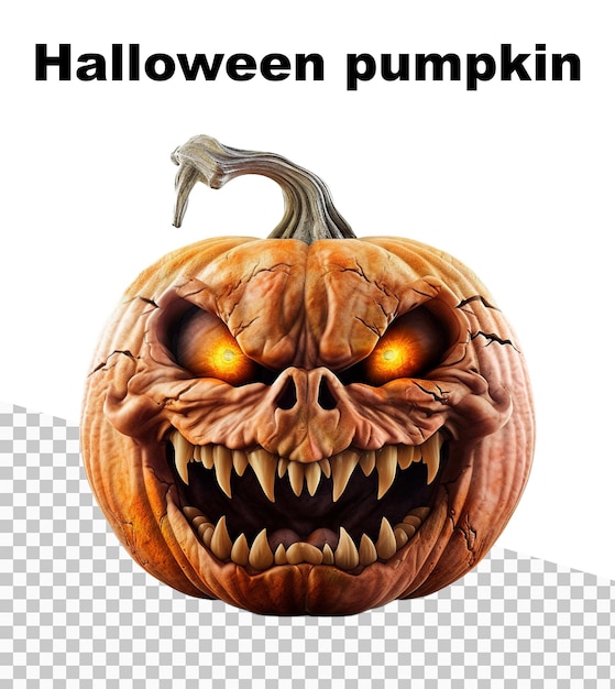 A poster with a really scary halloween pumpkin and the words halloween pumpkin on the top