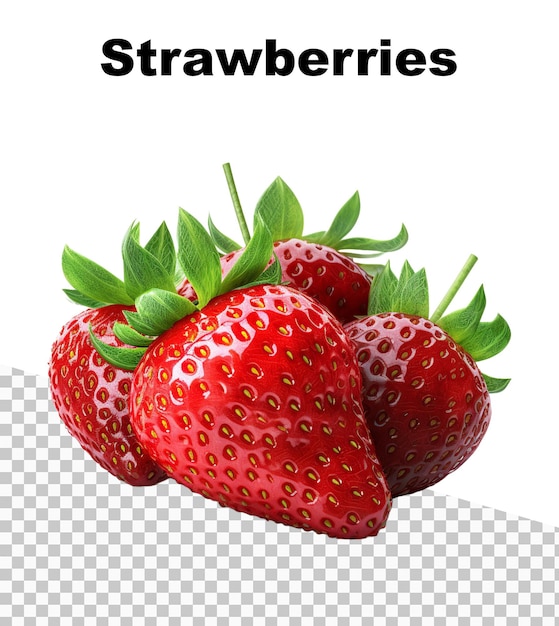 PSD a poster with a strawberries and the word straberries on the top