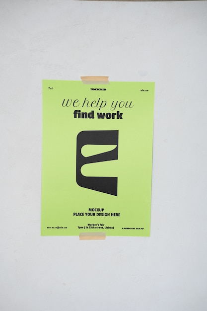 PSD poster with tape mockup