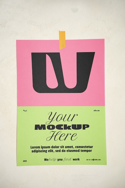 Poster with tape mockup