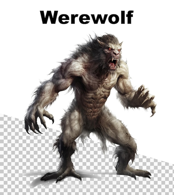 PSD a poster with a werewolf and the word werewolf on the top